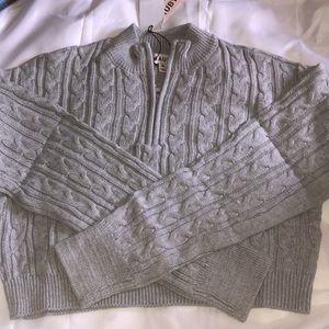 🆕 MAUBY Half Zip Cable Knit Gray Pullover Gray size XL